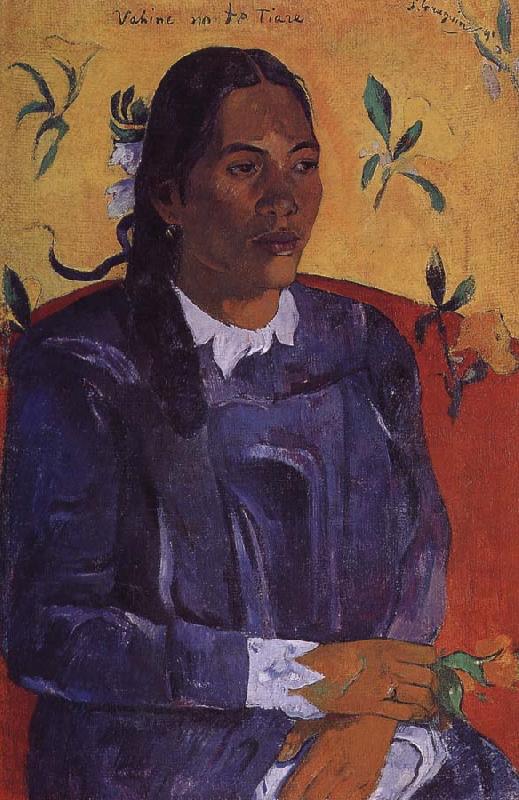 Paul Gauguin Woman holding flowers oil painting image